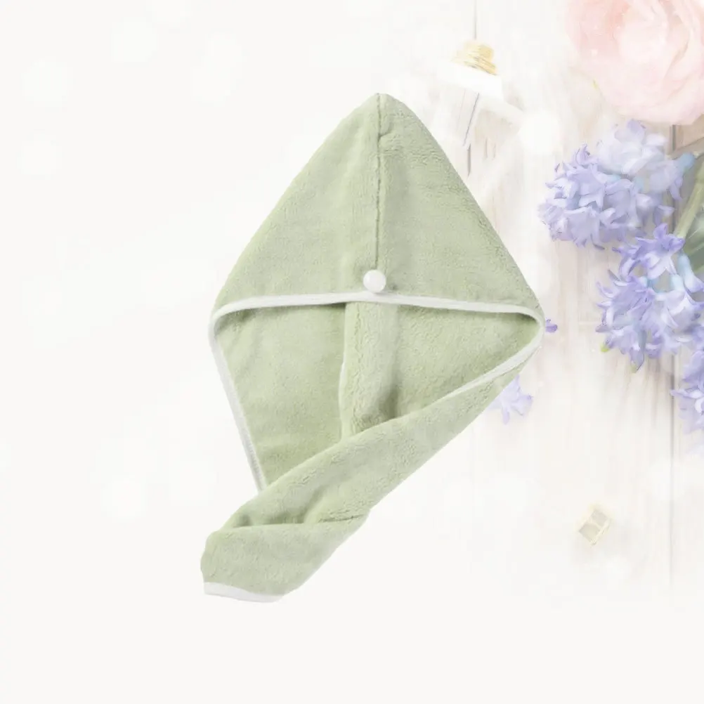

1Pcs Premium Quick Drying Cap Soft Absorbent Towel Hat Prevents Frizz Split Ends Home Use Light Green Hair Drying Cap