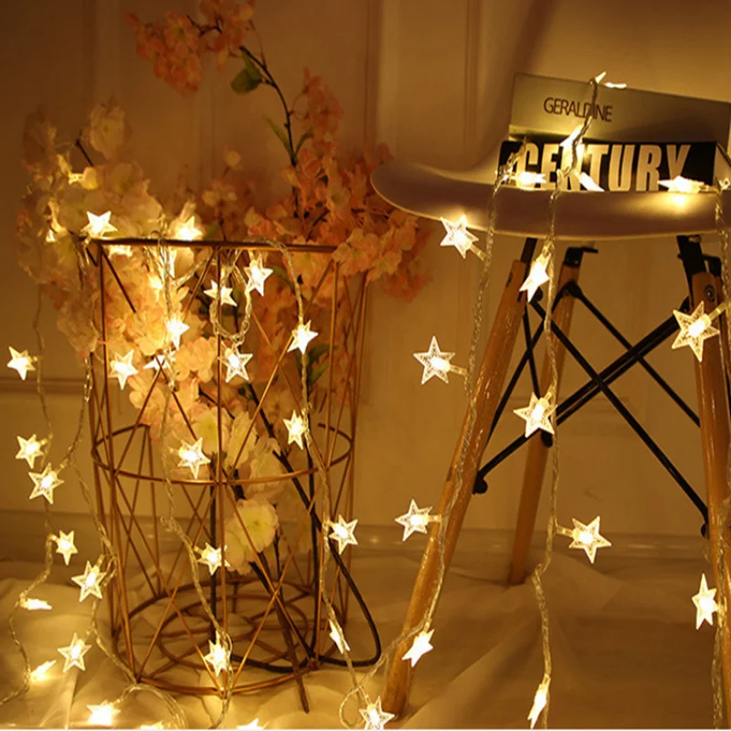 Lights LED String Lights Five-Pointed  Room Decoration Lights USB Battery Box Indoor Colorful