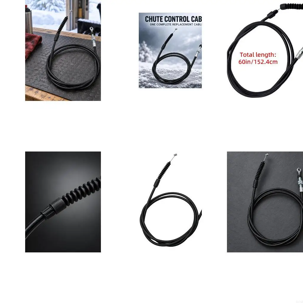 Snow Blower Deflector Cable 06900406, Black Replacement Cable with End Hardware for Adjusting the Snow Outlet From the M4YD