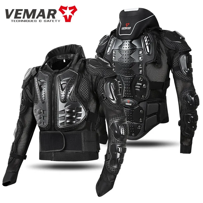 VEMAR Motocross Armor Vest Racing Riding Body Back Shoulder Elbow Cups Forearm Chest Protective Motorcycle Motorbike Jacket Moto