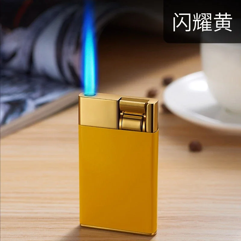 New Windproof Metal Gas Torch Lighters Jet Smoking Accessories Press Iginte Butane Inflated Cigarettes Lighter Gadgets For Men