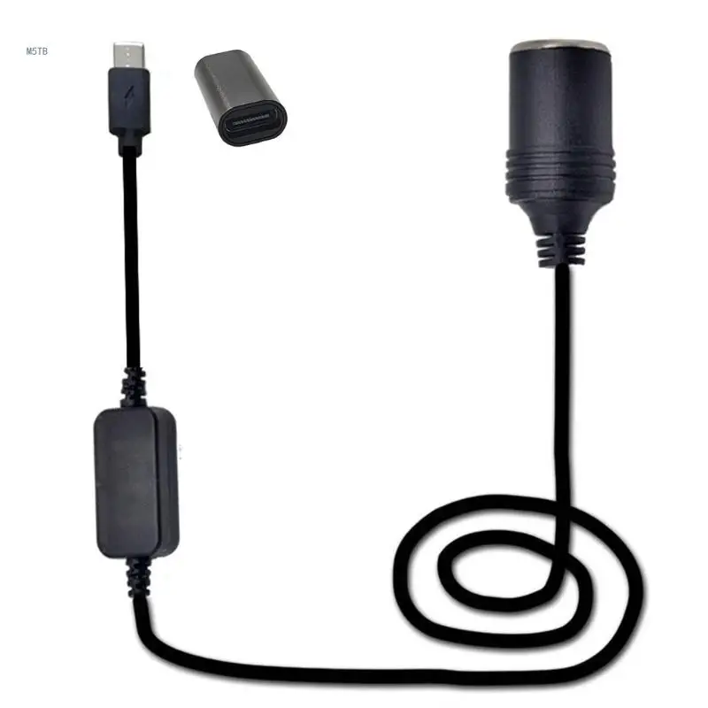 USB C PD Female Type C Male to 12V Car Socket for Driving Recorder GPS E-Dog Car Fan Power Supply Cable Accessory Dropship