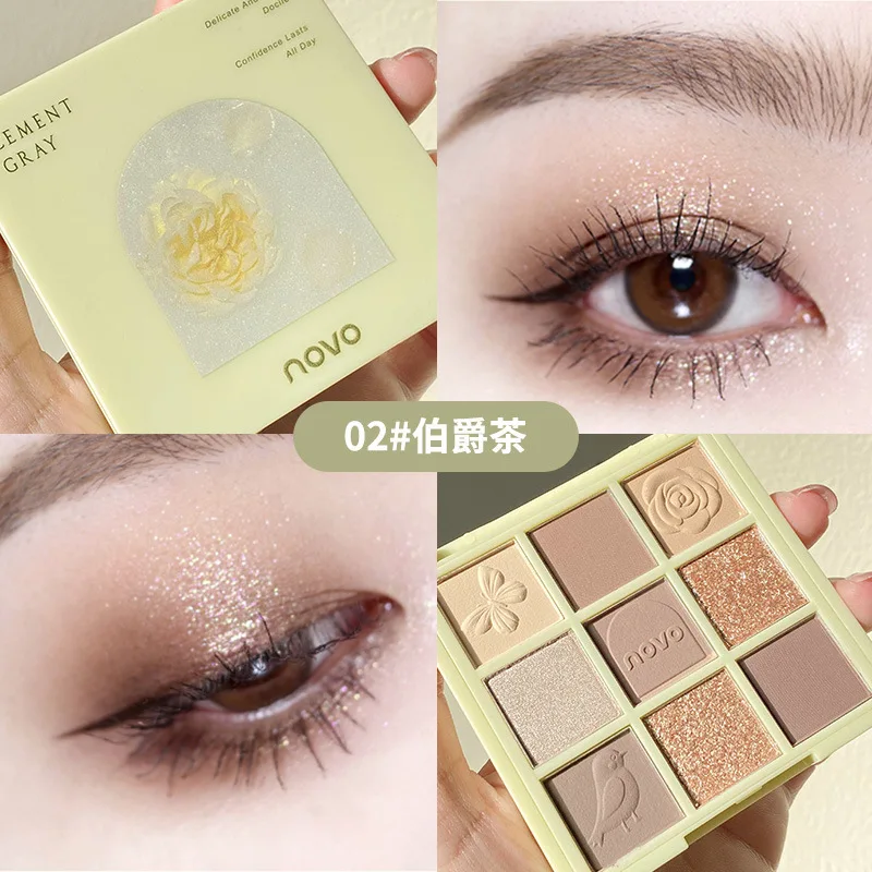 زهرة تعرف تسعة ألوان علبة ظلال العيون تسعة قصر شبكة ماتي اللؤلؤ الصيف الحليب الشاي الأرجواني الخوخ الوردي الطازجة المتخصصة #6