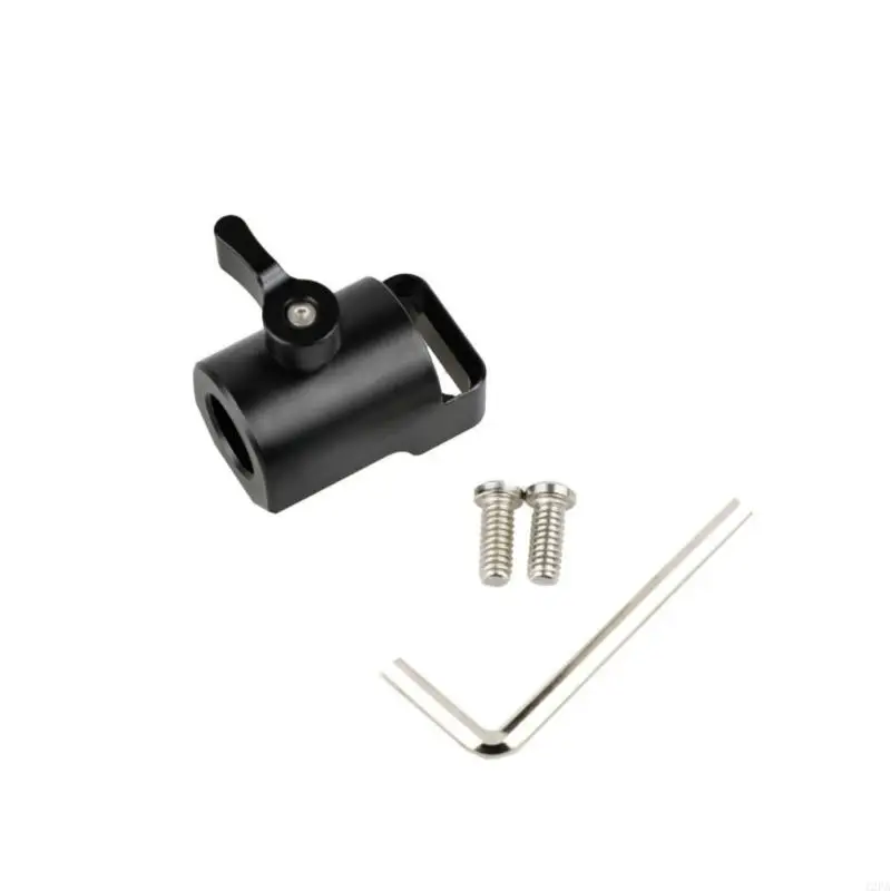 L6Y 16mm Light Tube Adapter for Camera Monitors Mounting with Two 1/4inch-20 Screws Aluminum Alloy Mount Connector Black