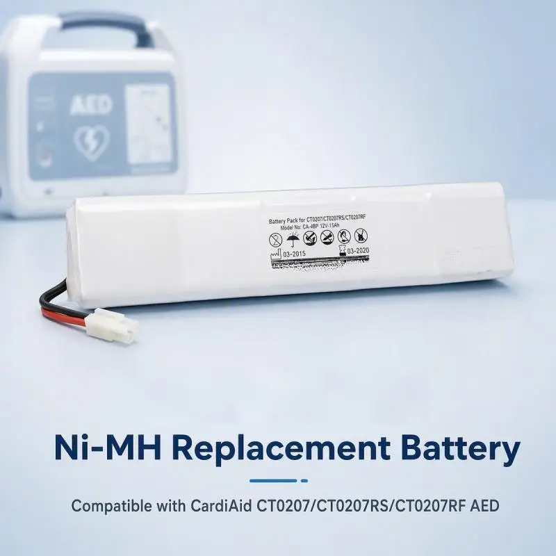 12V Ni‑MH Replacement Battery CA‑4BP for CardiAid CT0207 CT0207RS CT0207RF AED Defibrillator