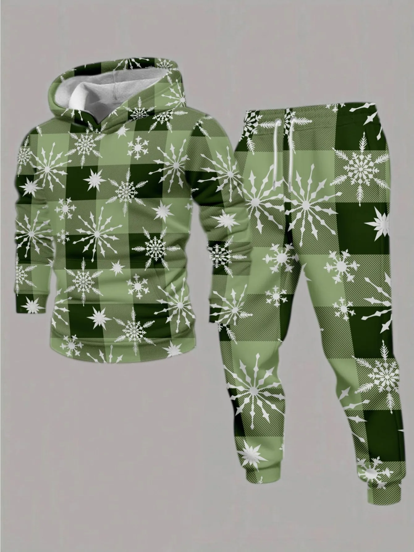 طقم بغطاء للرأس عصري مطبوع رقميًا للرجال مكون من قطعتين