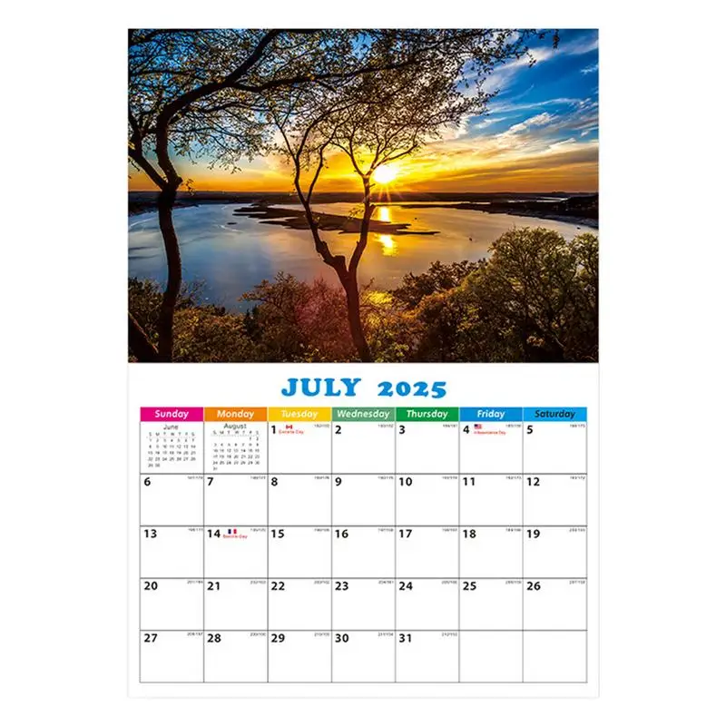 Wall Calendar Landscape National Parks Wall Calendar 2025 Thick Paper Calendar 12 Months From Jan. 2025 Dec. 2025 Monthly