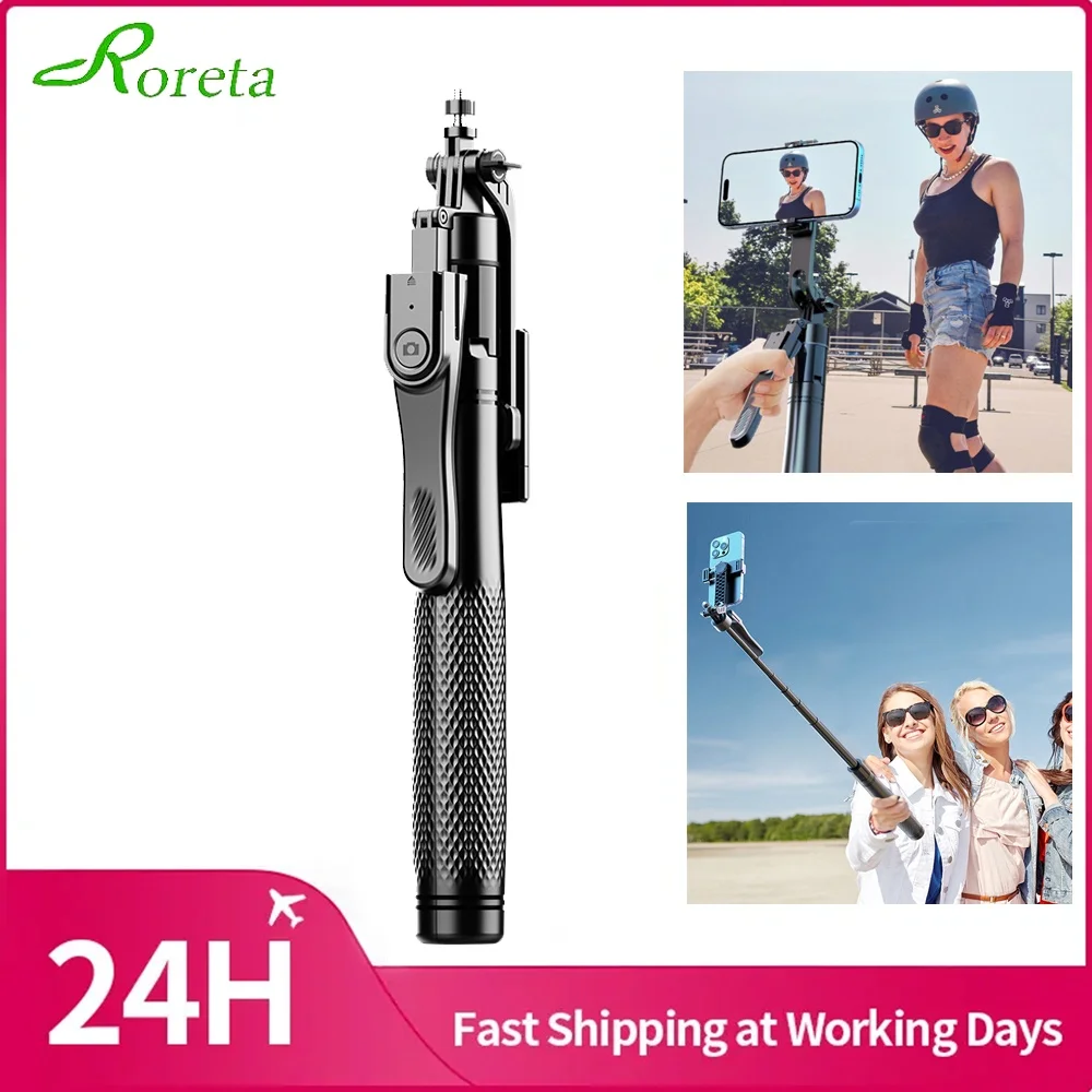 

Roreta Selfie Stick 2150mm Wireless Bluetooth Extended Tripod with Remote Shutter for Android IOS Cellphone Optional Light