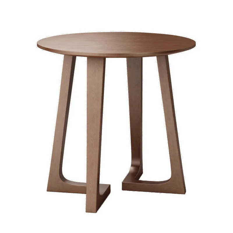 

wood round table milk tea hotel coffee restaurant negotiation table and chair combination balcony casual coffee table