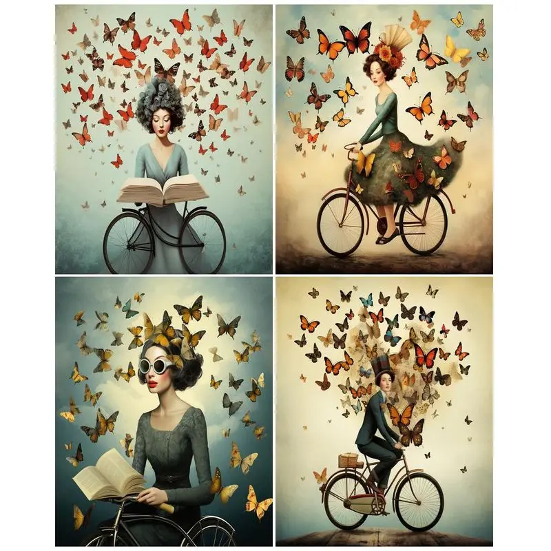 

CHENISTORY DIY Oil Pictures By Numbers Butterfly Woman Painting By Numbers Kits Drawing Canvas HandPainted Gift Home Decoration