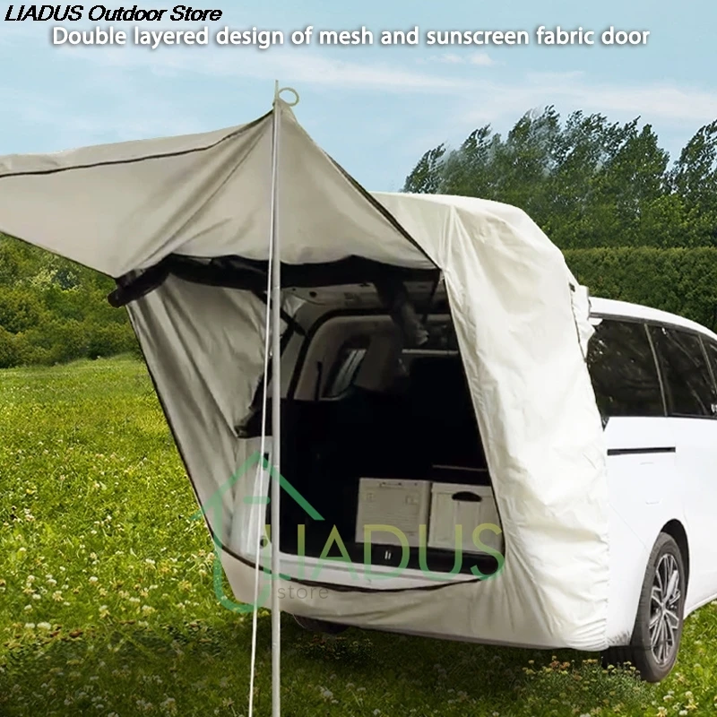 Outdoor Car Tail Tent Camping Picnic Rainproof Waterproof Wunshade Tent MPV/SUV Canopy Roof Extension Camping Vehicle Equipment