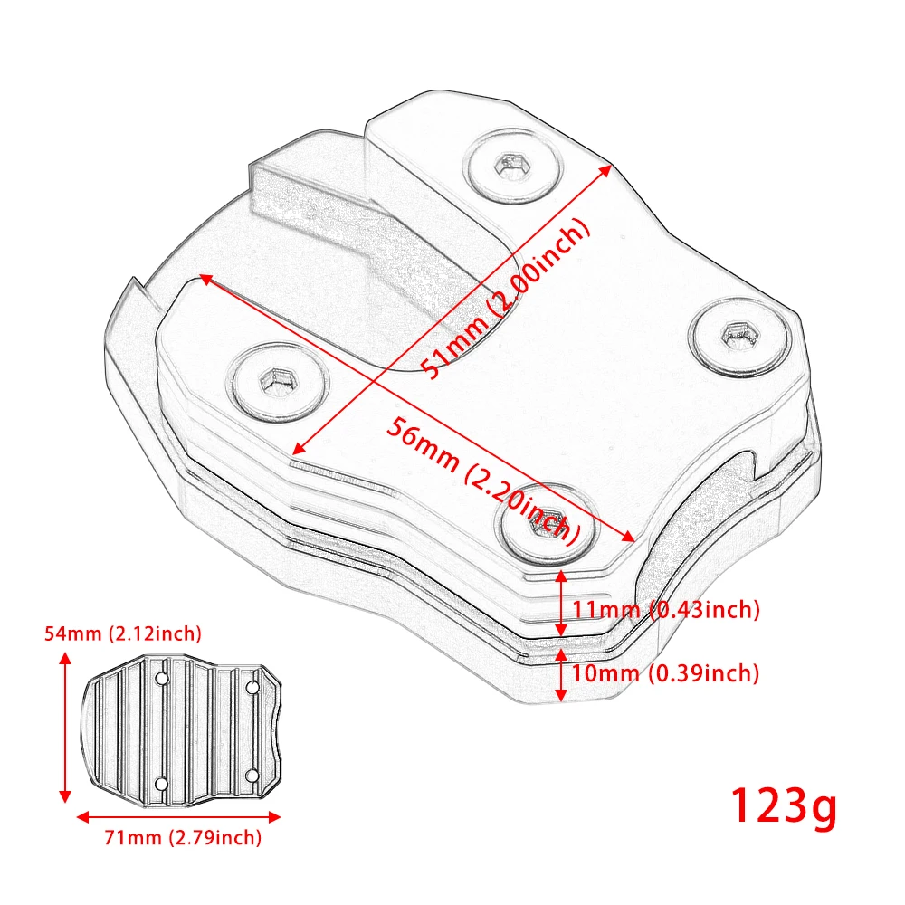 PCX 125 PCX 150 Motorcycle CNC Kickstand Foot Side Stand Support Extension Enlarger Pad For HONDA PCX125 PCX150  All Years