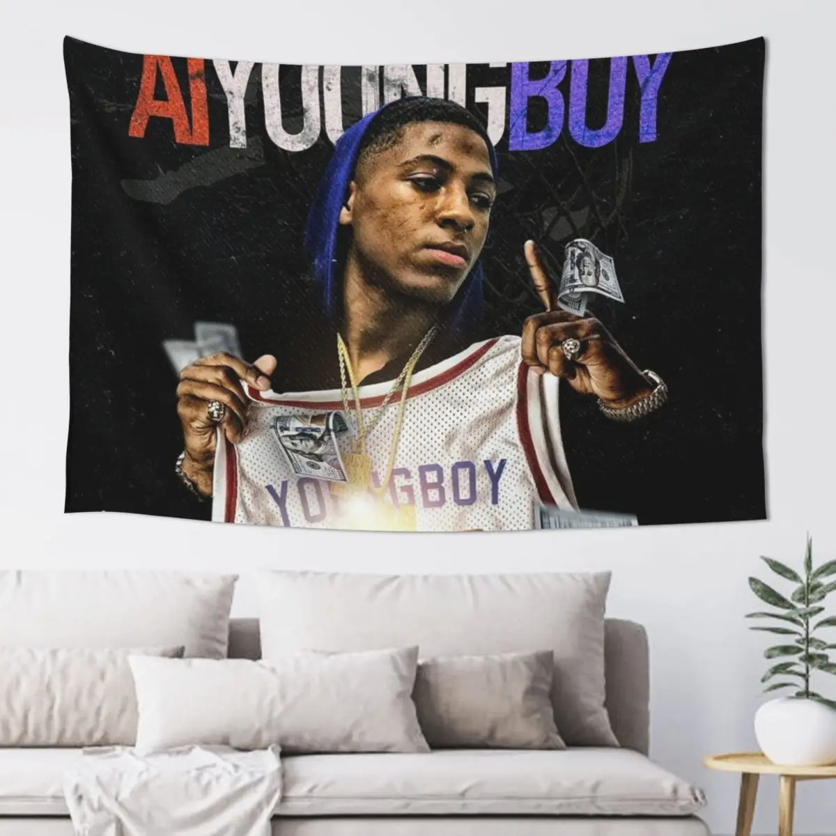 Fourboy Young Boy Never Broke American Tour 2020 Tapestry Decoration Room Bedroom Decor Aesthetic Tapestry