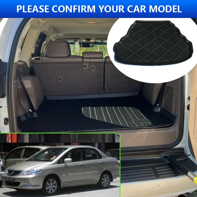 For Honda City Fit Aria Sedan GD8 GD9 2003~2008 2004 2005 2006 2007 Car Rear Trunk Pads Waterproof Anti-Fouling Mat Accessories