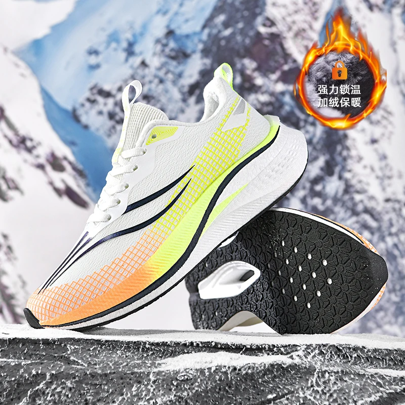 Thermal Men Sport Running Shoes Keep Warm Women Athletic Jogging Sneakers Comfortable Winter Snow Marathon Shoes