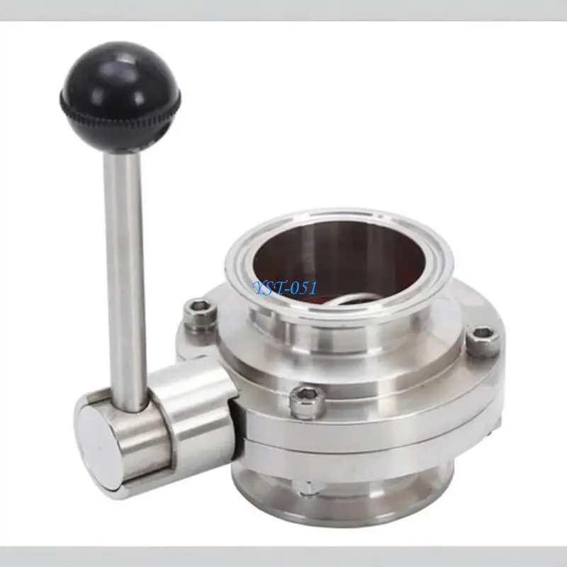 

E15A Stainless Steel Shut Off Flows Controller Manual Valves Replacement Sanitary Clamp Butterfly Valves Easy to Use