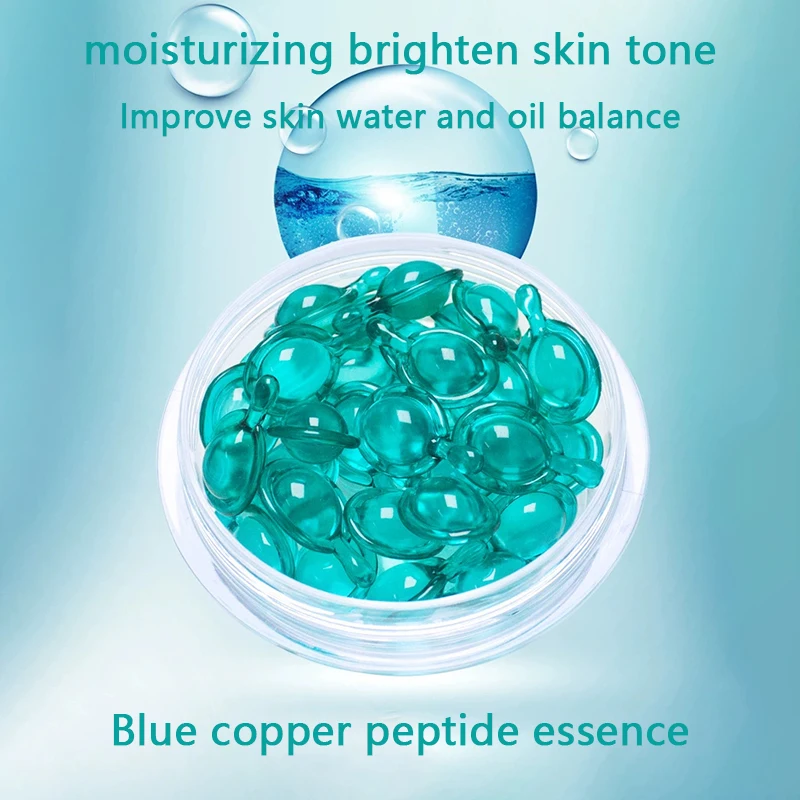 Blue copper peptide essence capsule moisturize antioxidant essential oil Regulate water and oil balance against aging face serum