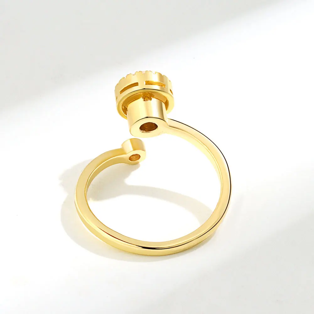 VENTFILLE 925 Sterling Silber Mond Und Sterne Zirkon Drehbare Ring Für Frauen Geschenk Diamant Stress Lindern Ring Schmuck Großhandel – Detail 26