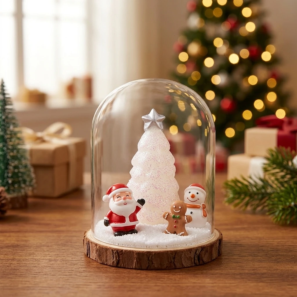 Christmas Miniature Figurines ABS Plastic DIY Holiday Ornaments Modular Assembly Kit for Desktop Home Party Decor Durable