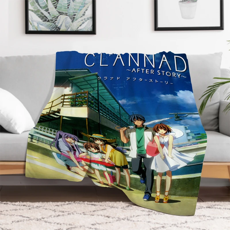 Anime Clannad Fleece Blanket Sofa Winter Fluffy Soft Blankets & Throws Microfiber Bedding Knee Warm Nap Decorative Luxury Custom