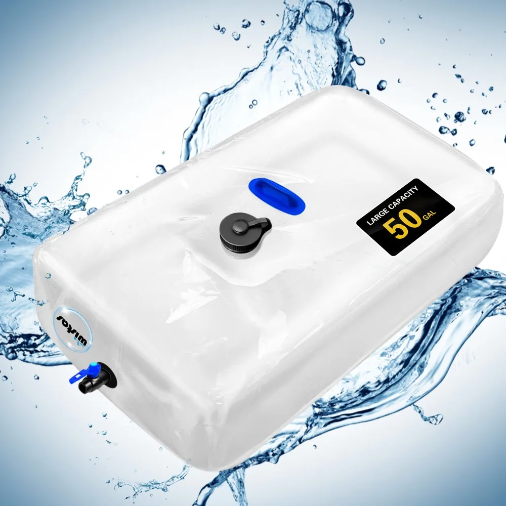 

Water Storage Bladder, 30/50/100/200 Gallon Portable Water Tank, Large Capacity Collapsible Water Storage Containers with Spigot
