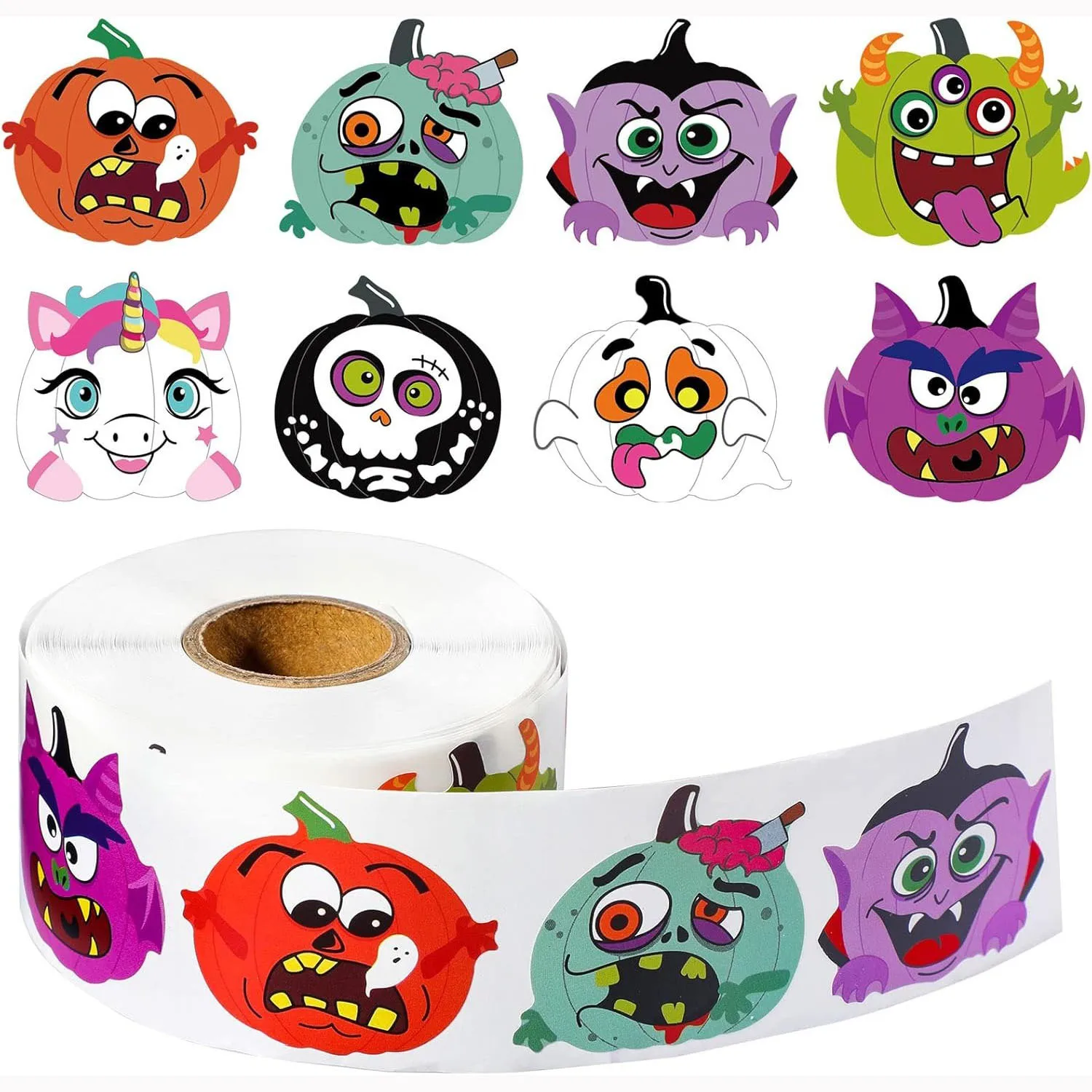 500pcs Halloween Funny Pumpkin Meme Festival Self-adhesive Sticker Label Sealing Sticker Graffiti Luggage Gift Present Packaging
