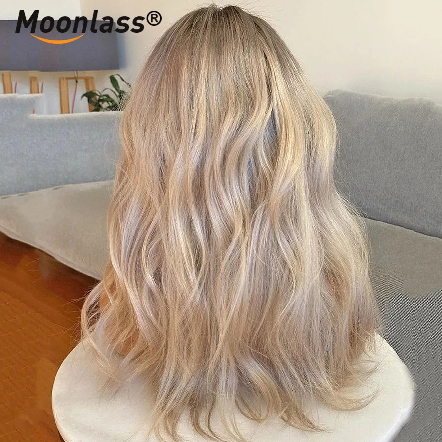 Ombre Honey Blonde Wig Human Hair 180 Density Ash Blonde Natural Hairline Preplucked Brazilian Remy Wigs 13x4 Lace Frontal Wigs