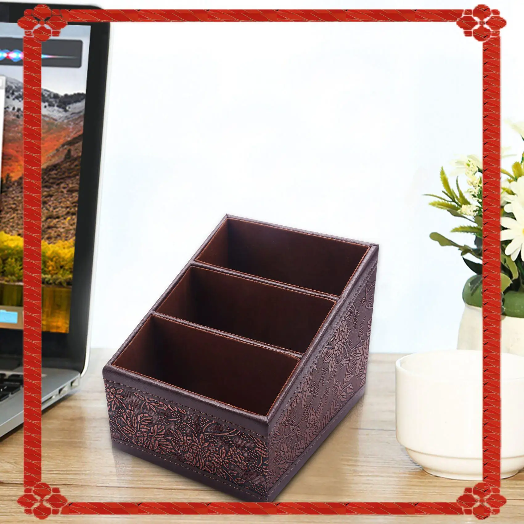 

24-часовая доставка, ретро-коробка для хранения косметики из искусственной кожи, держатель для телефона с дистанционным управлением, настольный органайзер для домашнего офиса, чехол для хранения