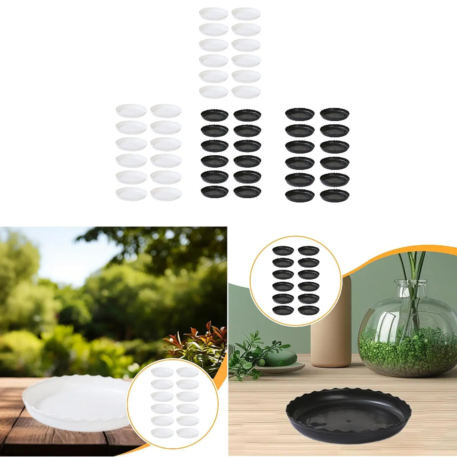 12 Pack Plant Saucer Trays, Heavy Duty Water Catcher Plates for Flower Pots