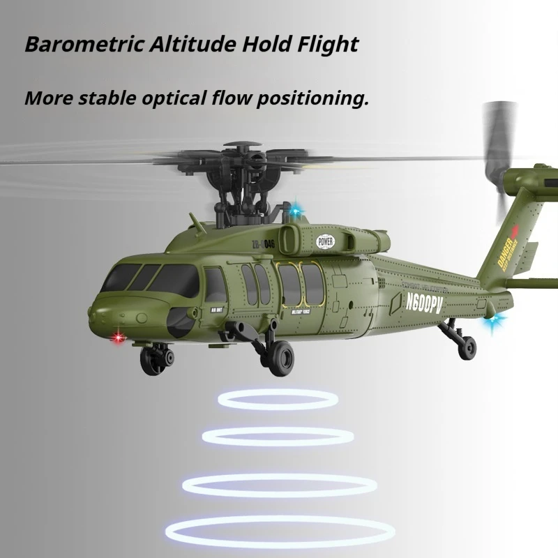 2025 K200 New Brushless 6-Channel Aileron Free Black Bee Stunt Helicopter Optical Flow Positioning Rc Model Airplane Toy Gift