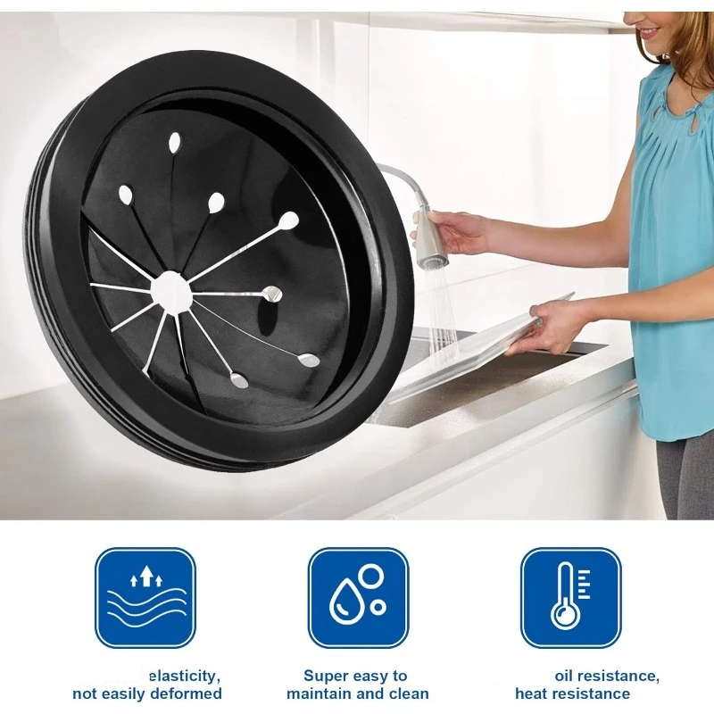 Eliminação do lixo Respingo Guard Collar, Food Waste Disposer Peças Acessórios, Multi-função Drenagem Plugs, pia defletor, 3-1/8"