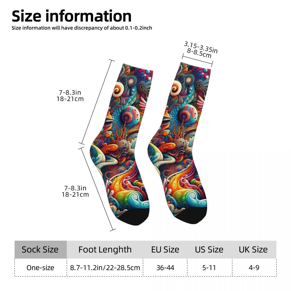 Colorful Auspicious Clouds Birds Animals Sock Printed Man Polyester