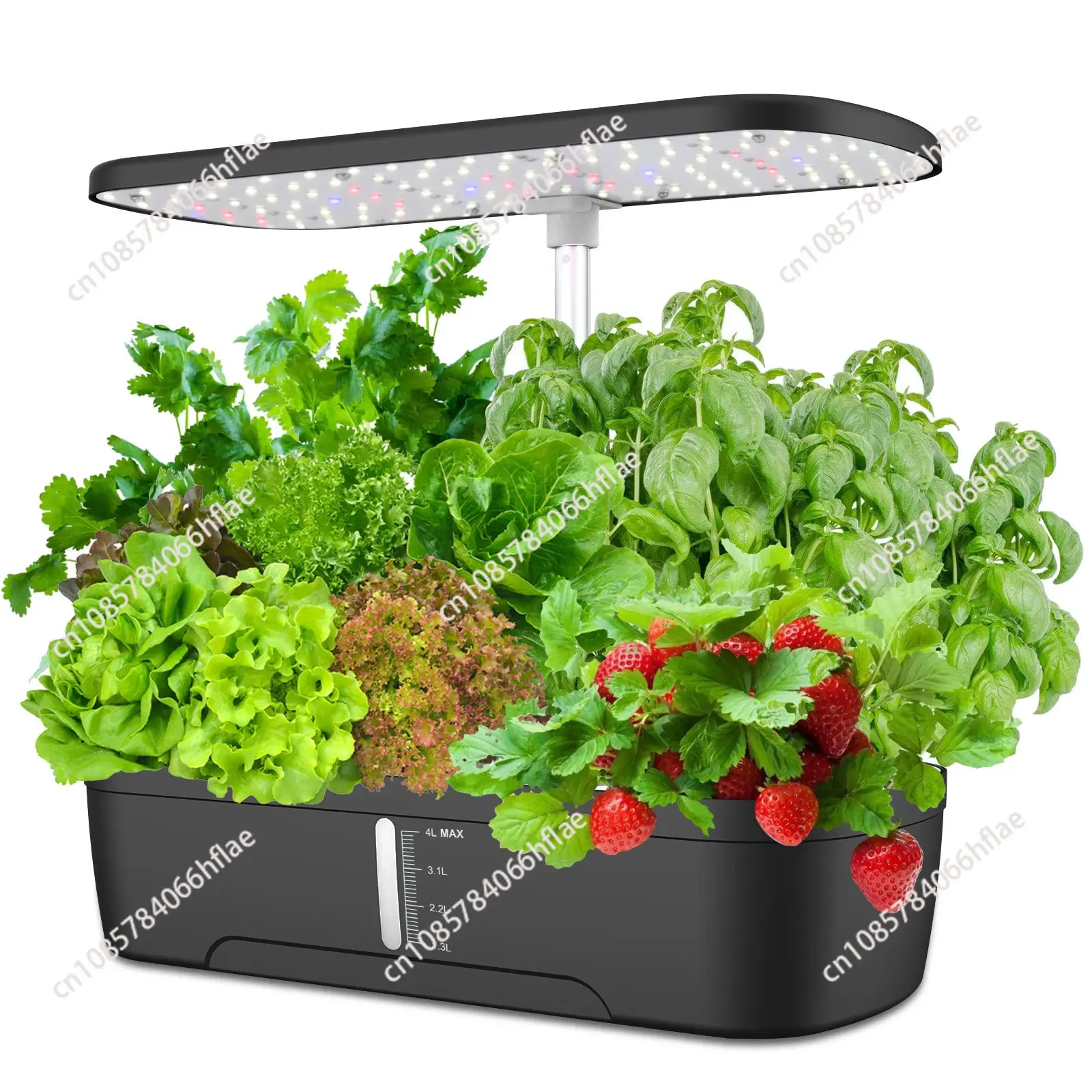 12 Pods Hydroponics Growing System, Herb Garden Kit Indoor Adjustable Height with Automatic Timer 20-Watt LED Grow Light A