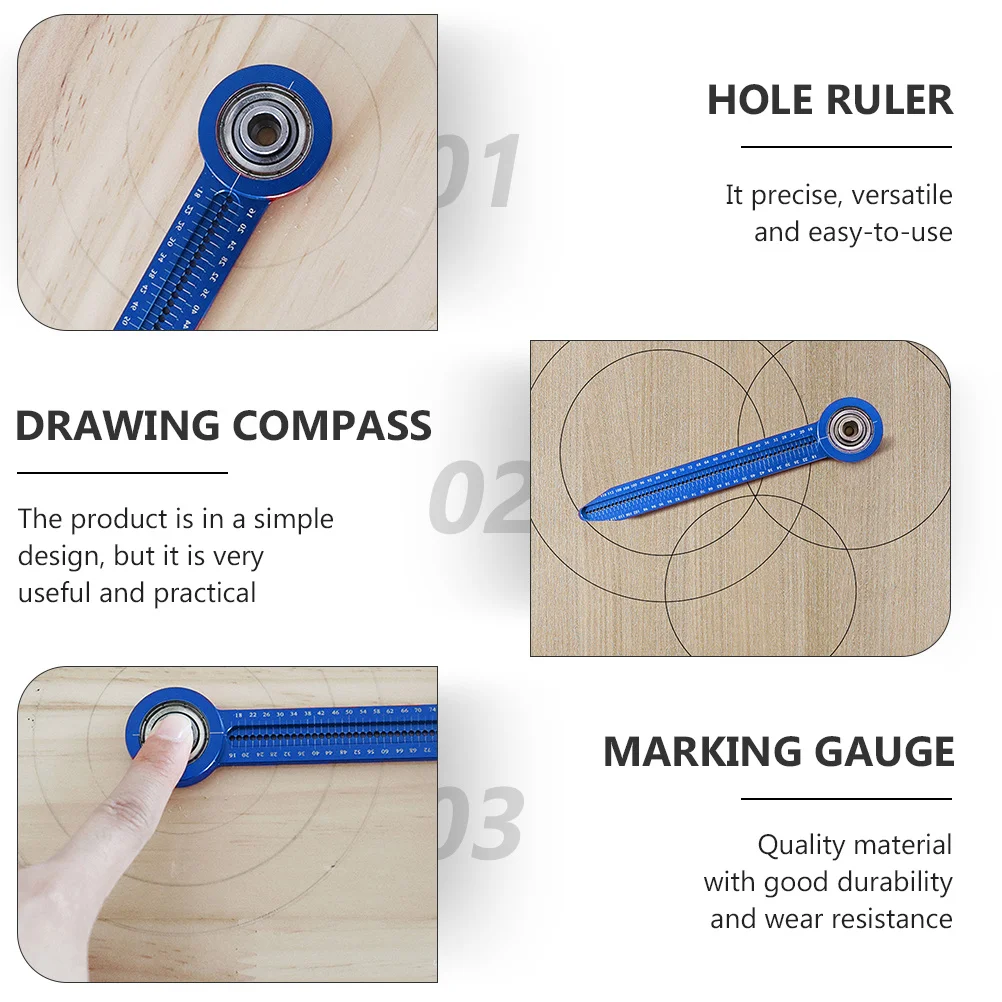 سبائك الألومنيوم دائرة رسم البوصلة النجارة ثقب حاكم لالنجارة الهندسة طالب صياغة أداة أداة