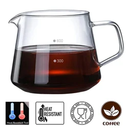 Coffee Server Glass Coffee Pot Heat Resistant Glass Kettle Sharing Pot 600/300ml Pour Over Coffee Espresso Maker Accessories