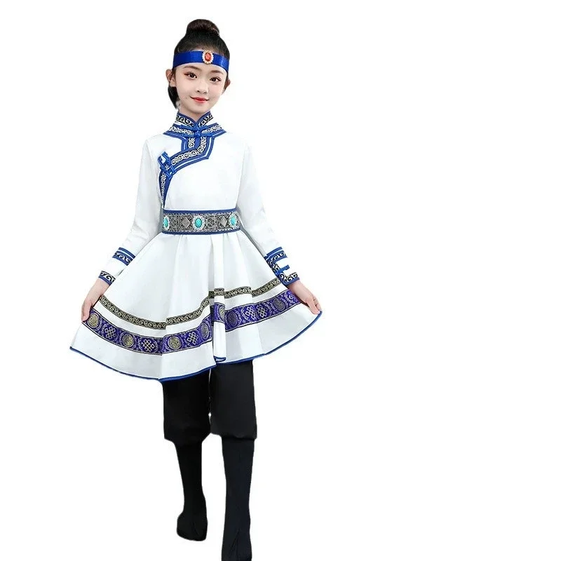 2025 Children's Mongolian dance performance costumes for male and female ethnic minority exam performance costumes