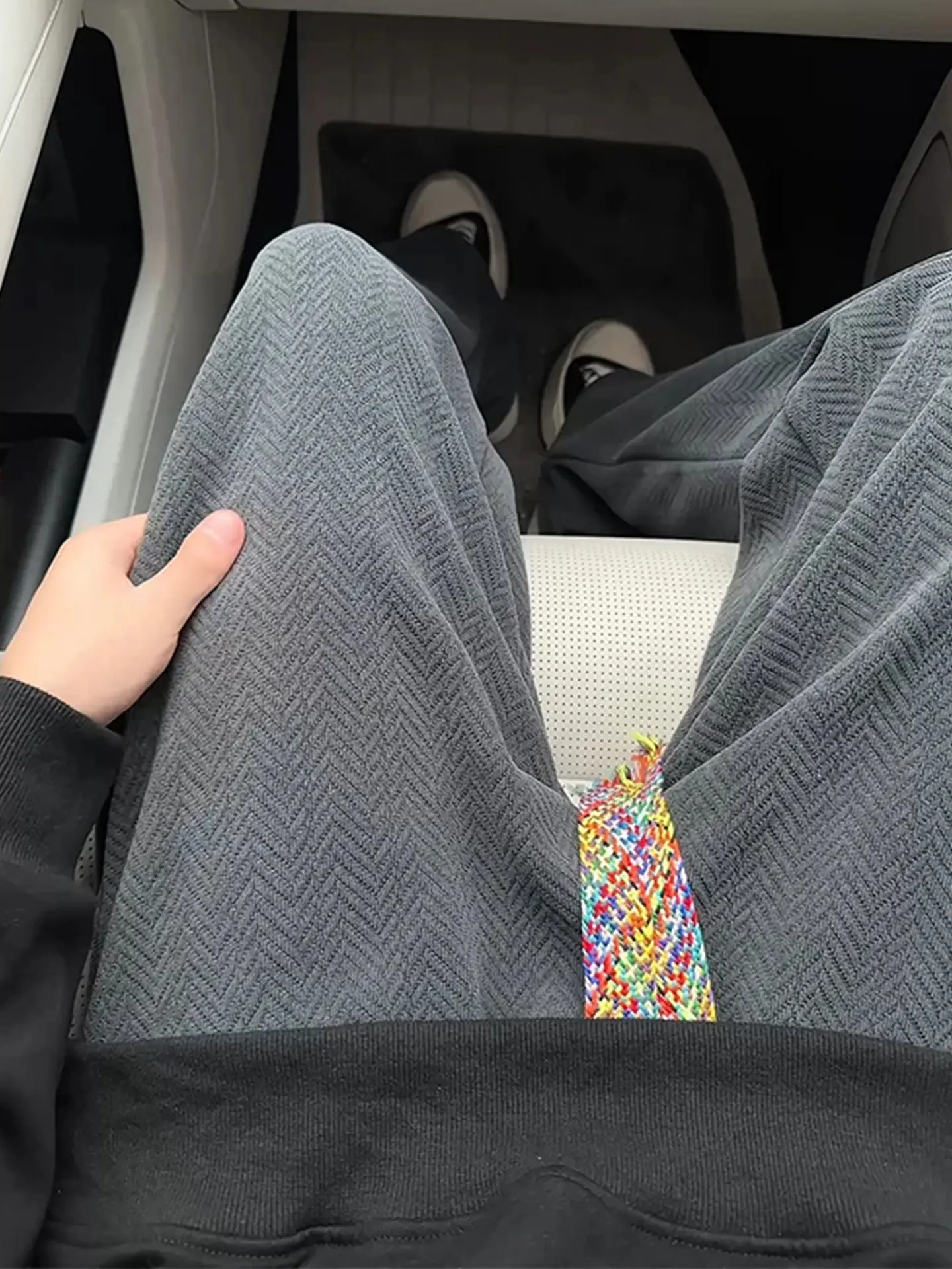 Casual Straight Leg Pants Men's Design  Weave Drapey Wide Leg Pants Visual Leg Lengthening Drawstring Waist