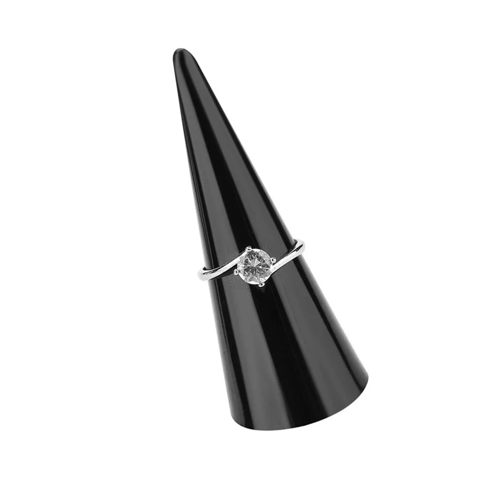 

5PCS Acrylic Material Finger Ring Display Finger Shaped Design Black Color Jewelry Display Stand Single Finger Design