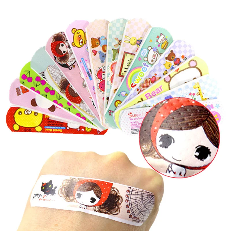 100pcs/pack Cartoon Mini Band Aid for Children Kids Waterproof Wound Patch Breathable Skin Plaster Tape Medical Adhesive Bandage