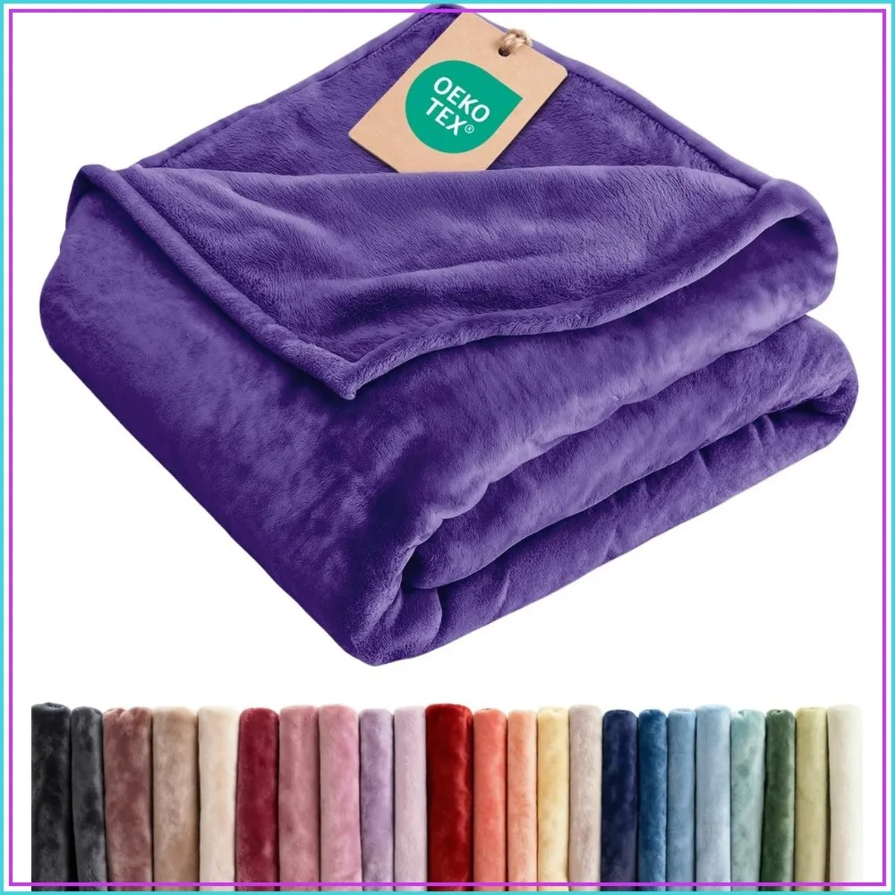 Ultra Soft Fleece Blanket Queen Size - Lightweight, Warm & Breathable - All Season Cozy Microplush - Purple Haze