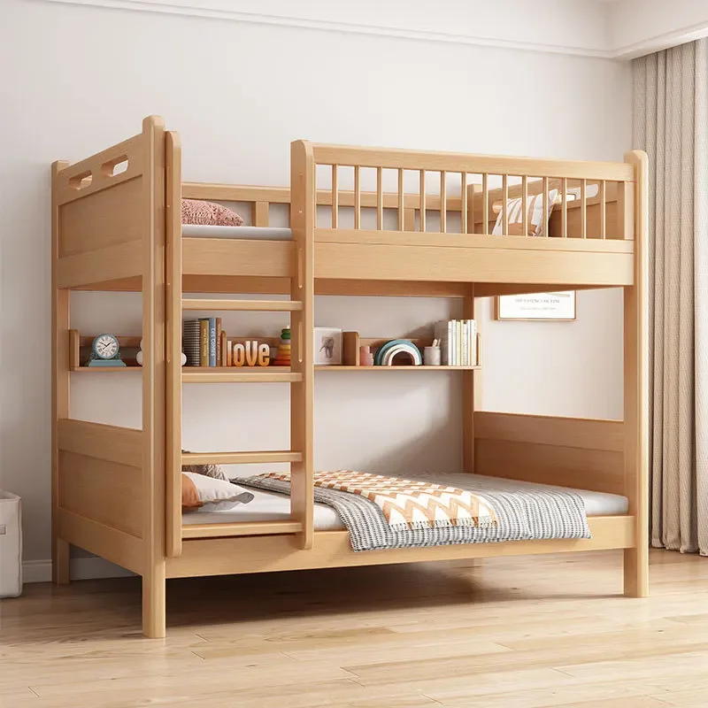 Beech upper and lower beds Bunk beds Solid wood girls up and down