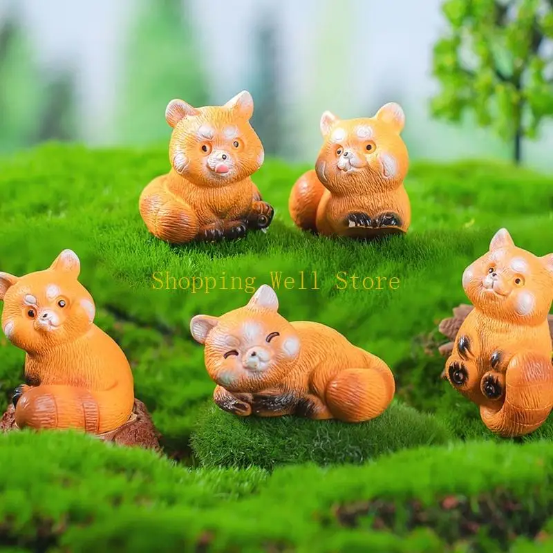 KX4B Realistic Animal Toy Miniature Pandas Figurine Mini Pandas Figures Educational Toy Cake Toppers Rearviews Mirror Ornament