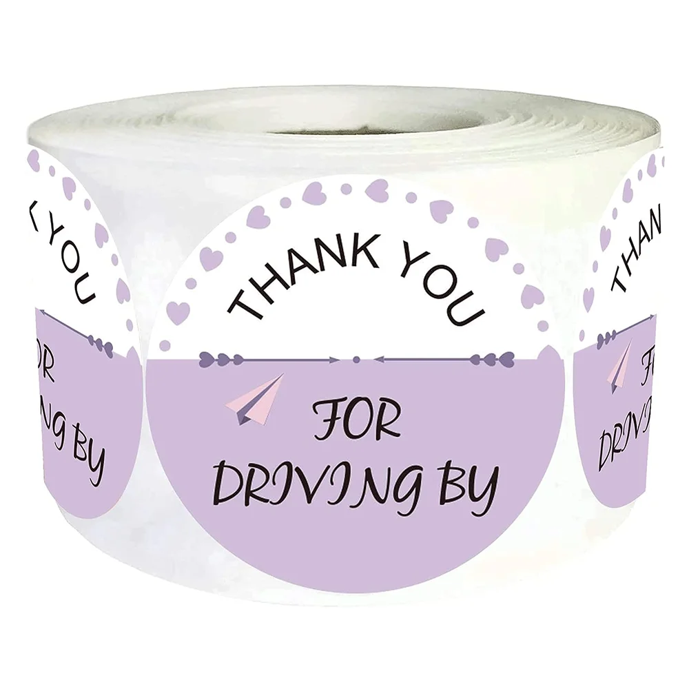 160Pcs Thank You for Driving by Stickers 2 Inch Labels Decorations Driving by Baby Shower Wedding Envelope Seals