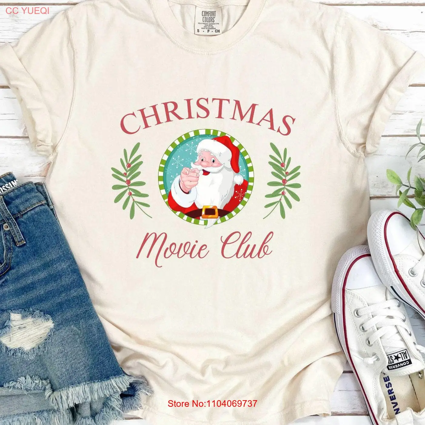 

Christmas Movie Club Comfort Colors T Shirt Santa Lover Family Time Festive Holiday Apparel Xmas long or short sleeves