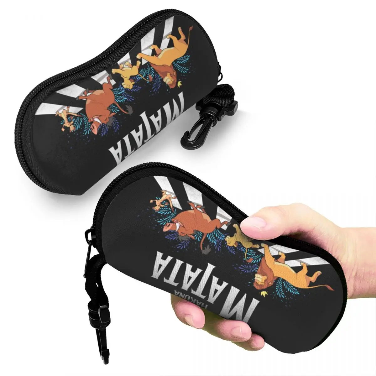 Custom Hakuna Matata Cartoon occhiali da sole custodia morbida Neoprene ZipperAnimal Film The Lion King Shell Eyeglass Case