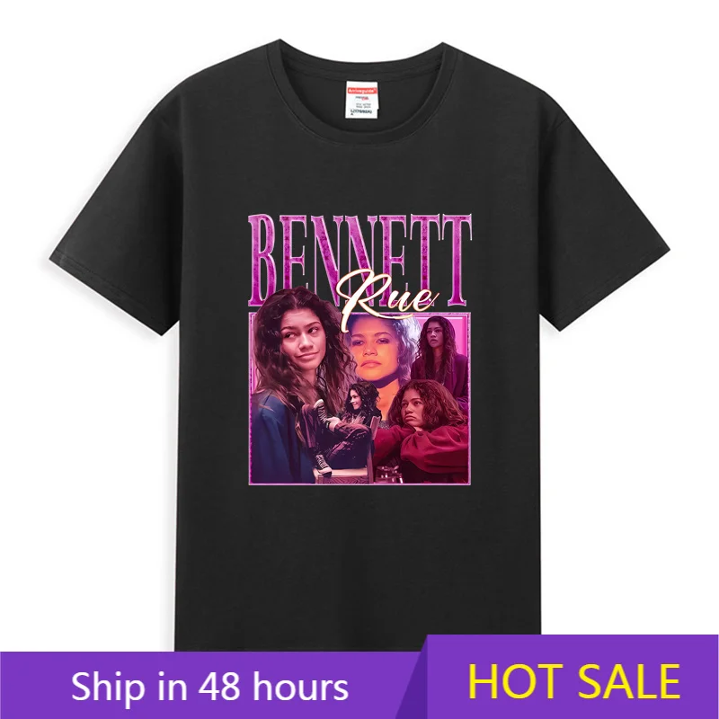 

2025 Men T Shirt Casual Rue Bennett Bootleg Shirt, Zendaya T-shirt Graphic Summer Short Sleeves 100% Cotton S-3XL