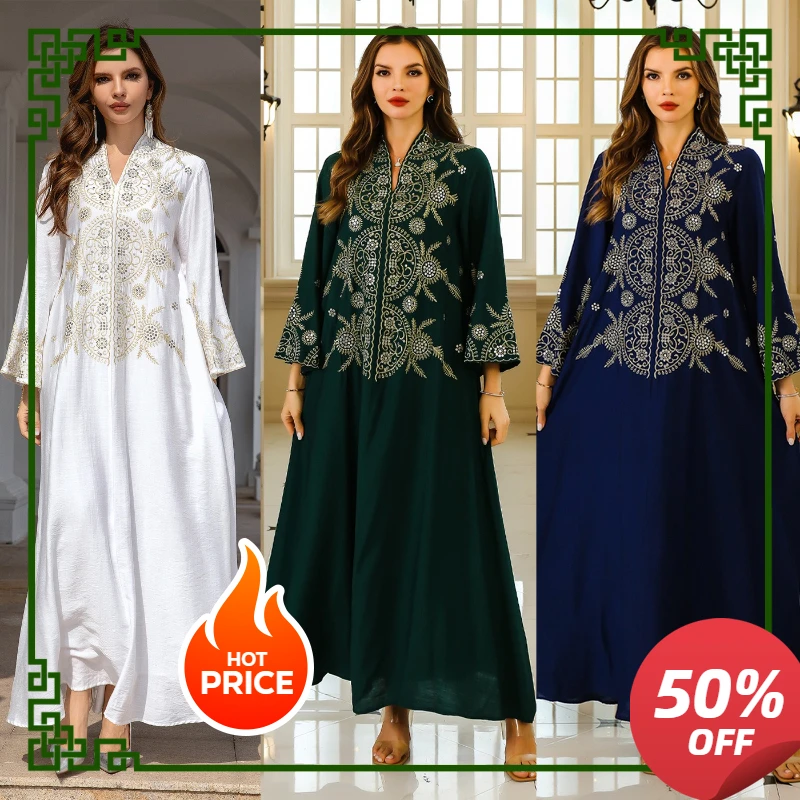 

Muslim Women's Embroidered Gowns: Exquisite Evening Dresses Inspired by Middle Eastern Dubai Style dresses for women 2022 summer