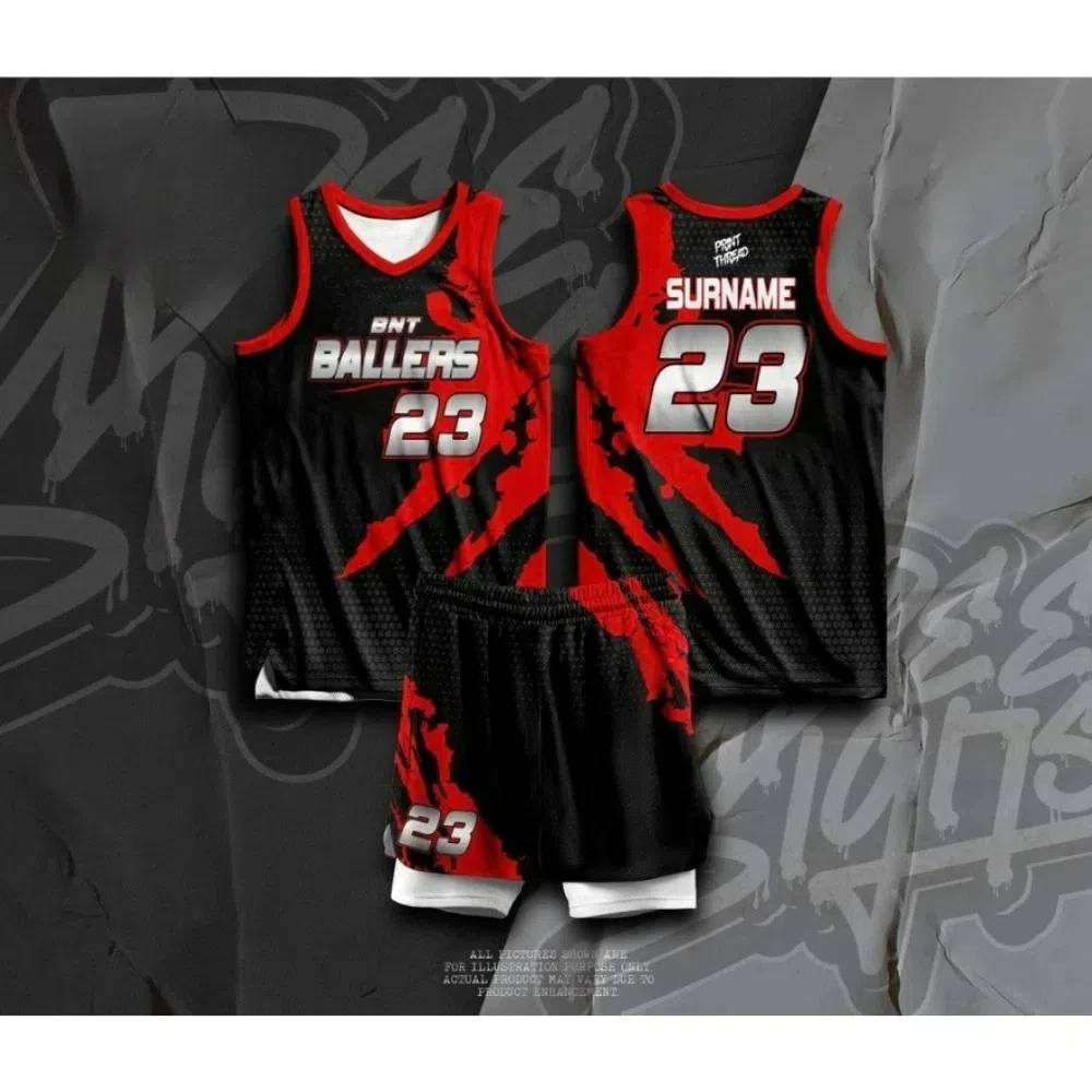 BATTLERS 02 Basketball Personalizzazione gratuita Nome e numero Set completo di t-shirt + pantaloncini in jersey per sublimazione 3D