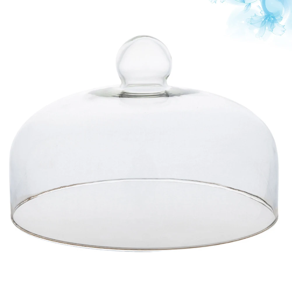 

1 шт., стеклянная крышка для торта, прозрачная свинцово-прозрачная защитная тарелка для хранения пищевых продуктов, диаметр 21 см, высота 14 см