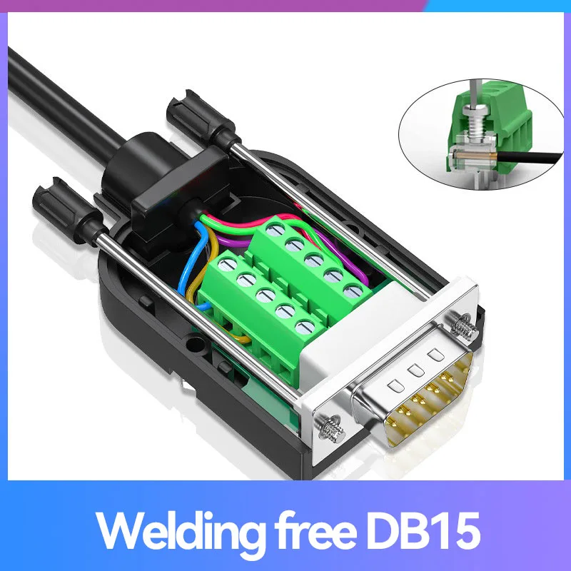 DB15 3+6/3+9 Locking Type 3 Rows of 15 Needles Male Female Connector VGA Solderless Joint Computer Monitor Projector Terminal